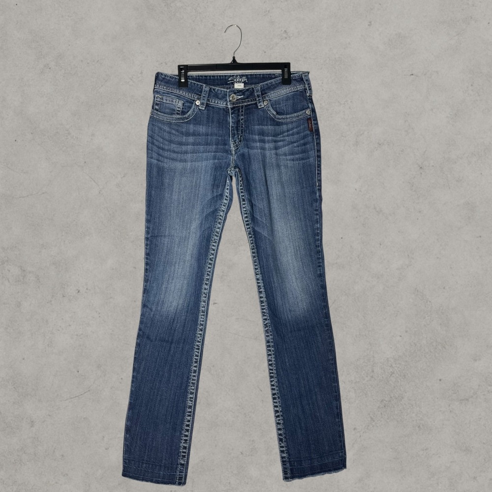 Silver Jeans Co Suki Mid Rise Straight Leg Jeans Blue W32 L32 L9916SDA445